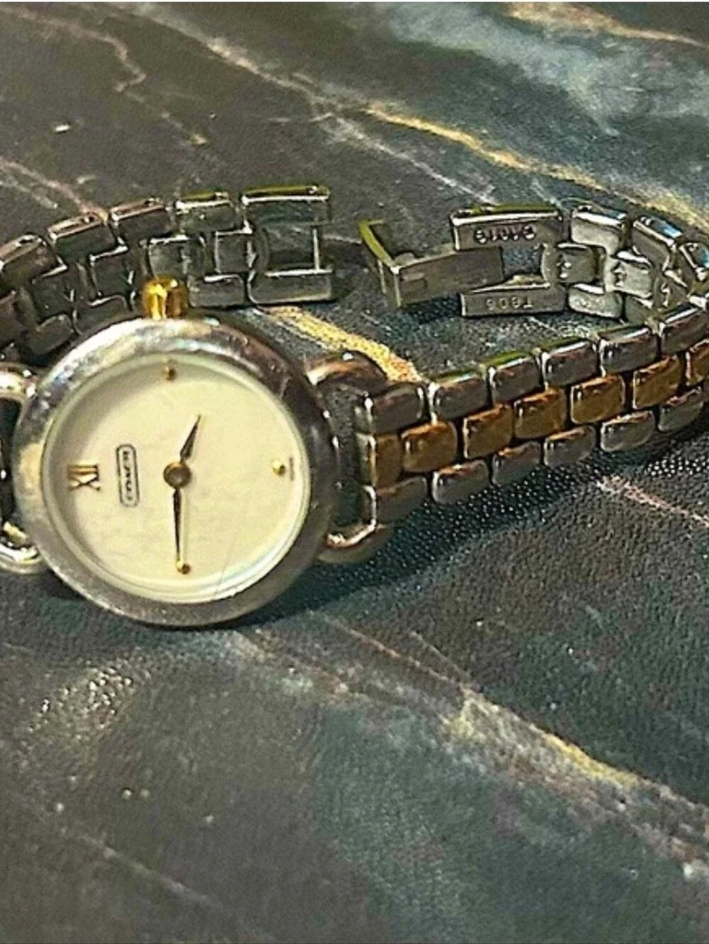 Silver and Gold Two-Tone Women's Mnimalist Coach Dress Watch -